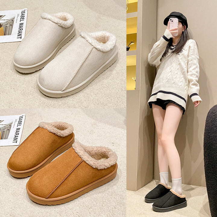 Damen Gefütterte Winter‑Slipper mit Kunstfellbesatz und profilierter Gummisohle Drune