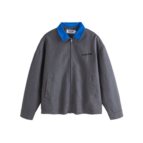Herren Oversize Worker-Jacke mit Kontrastkragen Drune