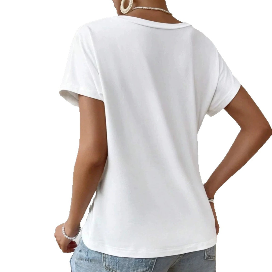 Damen nan asymmetrisches Knotenshirt mit seitlicher Drehung und verlängertem Zipfelsaum Drune