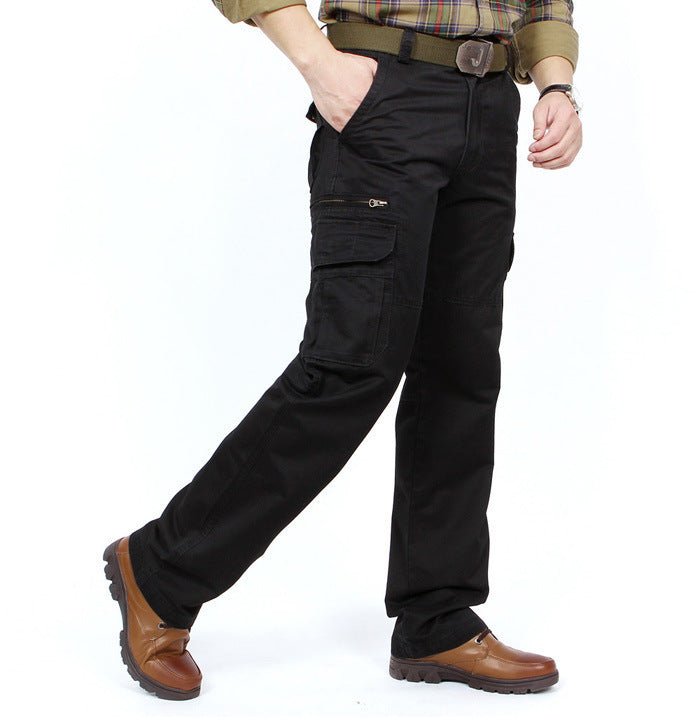 Herren robuste Cargo‑Hose aus Baumwoll‑Canvas mit Mehrfach‑Taschen und Knieverstärkung Drune