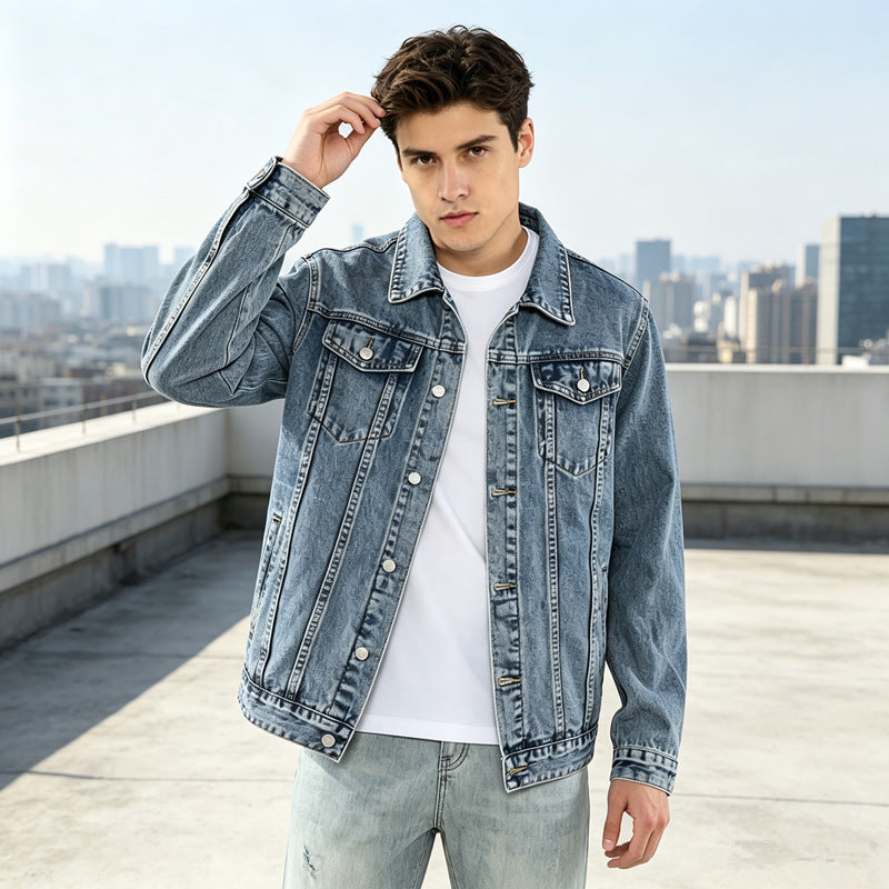 Herren Klassische Denimjacke mit modernen Akzenten Drune