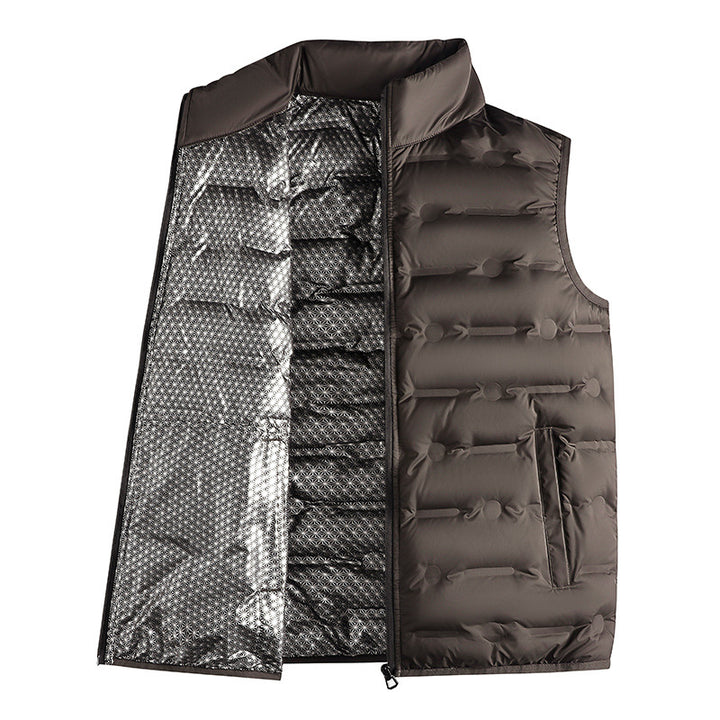 Herren leichte wattierte Stehkragenweste mit reflektierender Thermofolie Drune