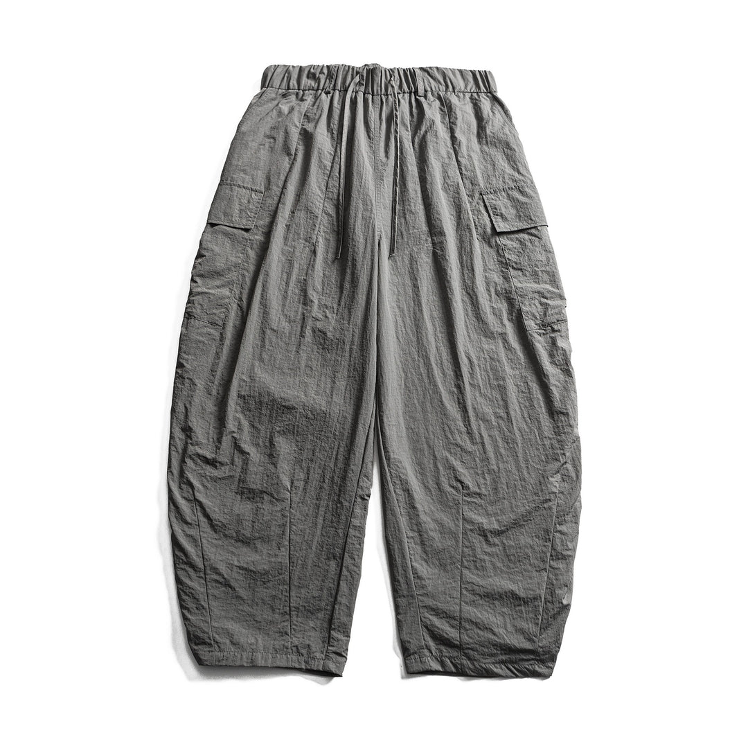 Herren Leichte Crinkle‑Optik Cargo‑Jogginghose mit elastischem Bund und Kordelzug Drune