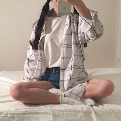 Damen gestreifte Overshirt-Bluse im lässigen Schnitt mit übergroßen Ärmeln