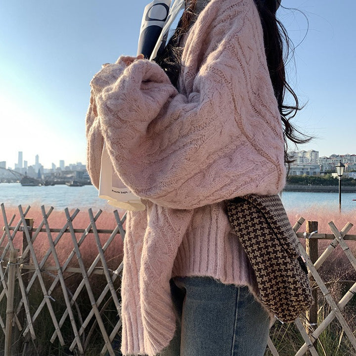 Damen Strickpullover mit voluminösen Ärmeln Drune