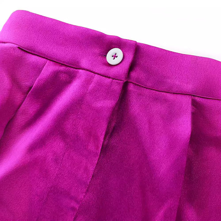 Damen elegante weite Satin-Hose Drune