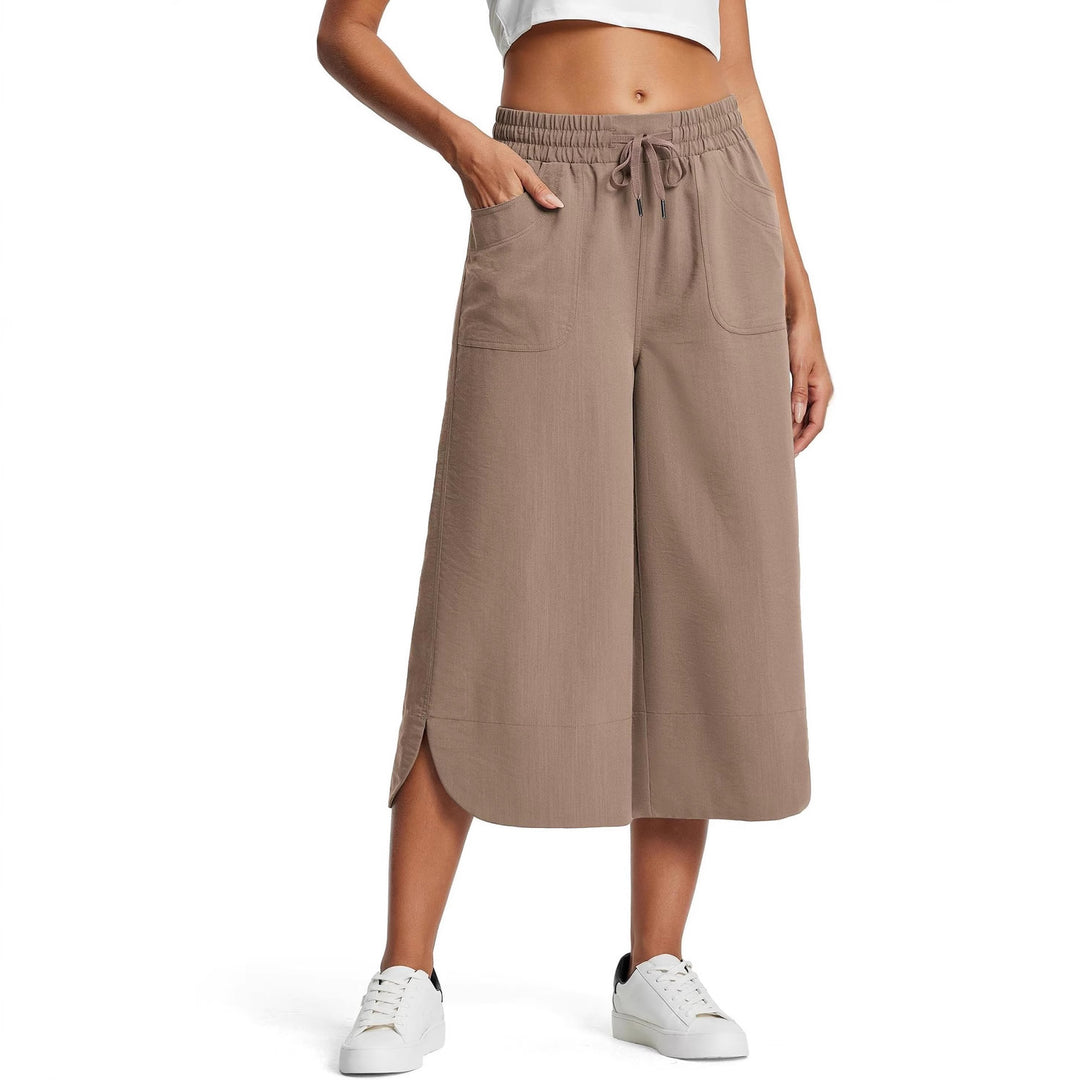 Damen lässige Culotte mit elastischem Bund und praktischen Seitentaschen Drune