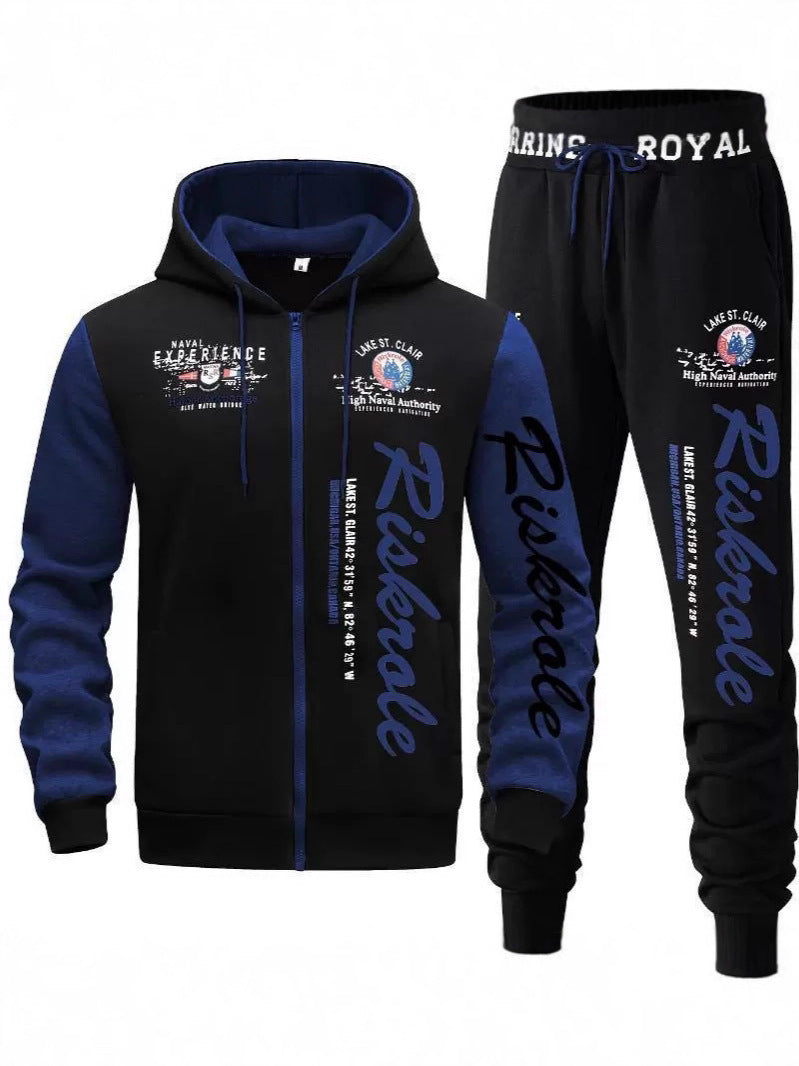 Herren Sportlicher Hoodie- und Jogginghosen-Set Drune