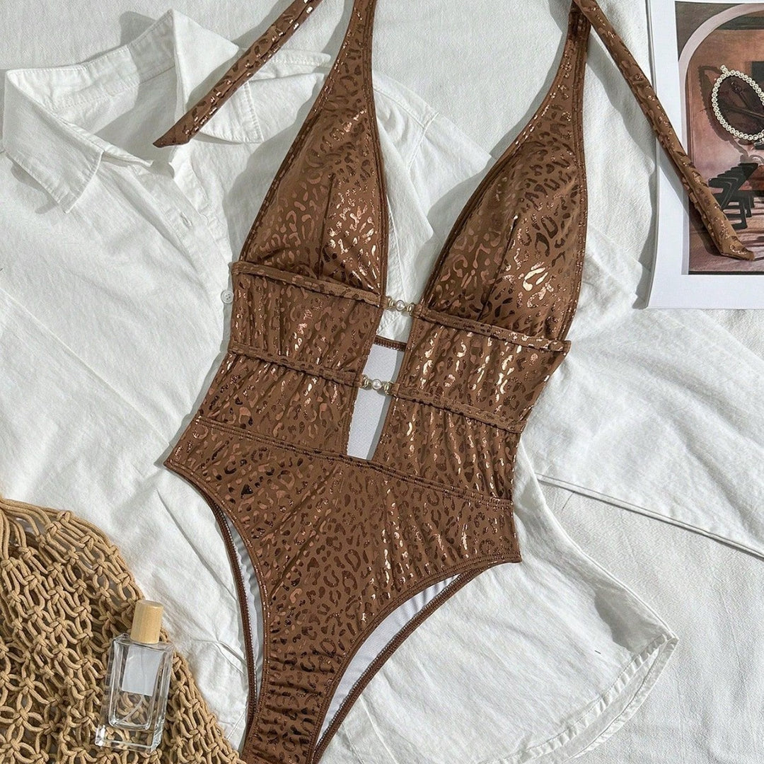 Damen Eleganter Badeanzug mit tiefem Rückenausschnitt Drune