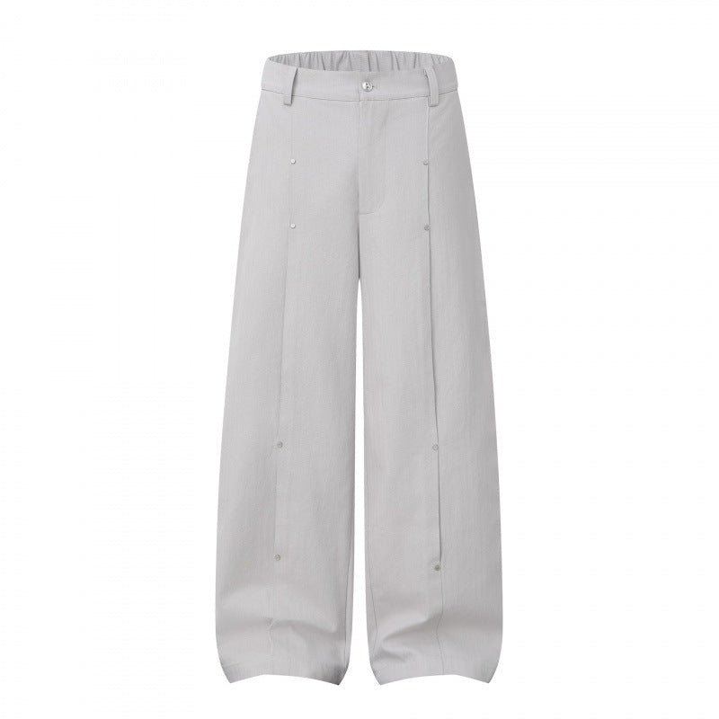 Damen Weite High‑Waist Culotte‑Hose aus strukturierter Baumwollmischung Drune