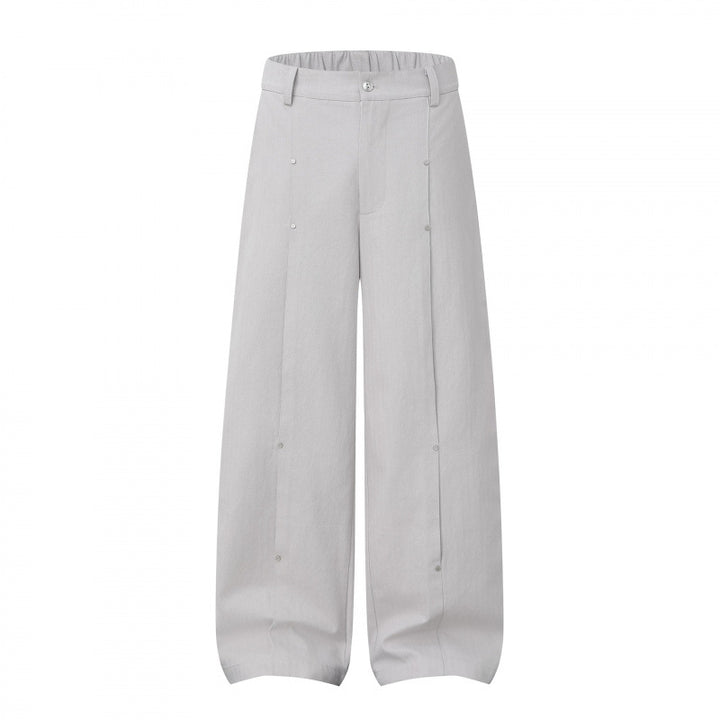 Damen Weite High‑Waist Culotte‑Hose aus strukturierter Baumwollmischung Drune