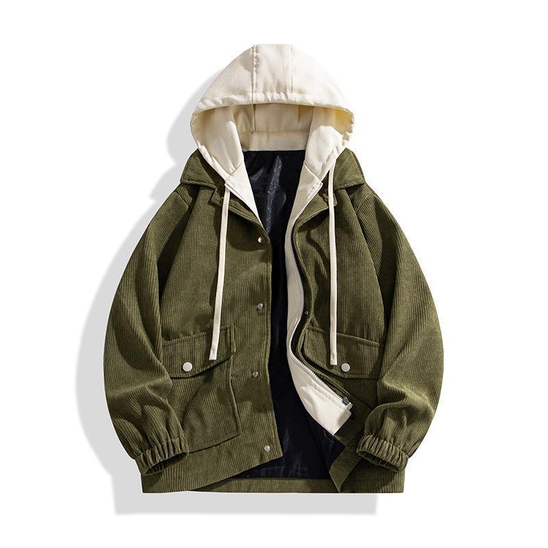 Damen Modische Überziejacke mit Kapuze Drune
