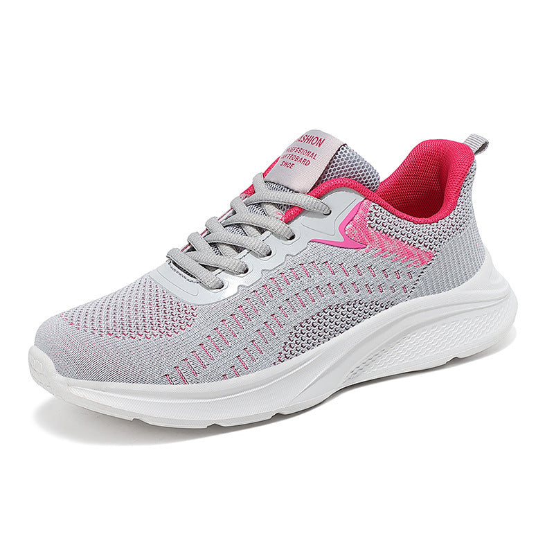 Damen nan nahtloser Strick-Walkingschuh mit atmungsaktivem Maschenoberteil, ergonomischer Wellendämpfung und verstärkter Fersenlasche Drune