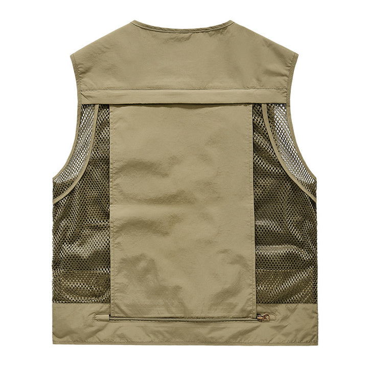Herren nan multifunktionale Outdoor-Taktikweste mit zahlreichen Taschen und Netzbesatz Drune