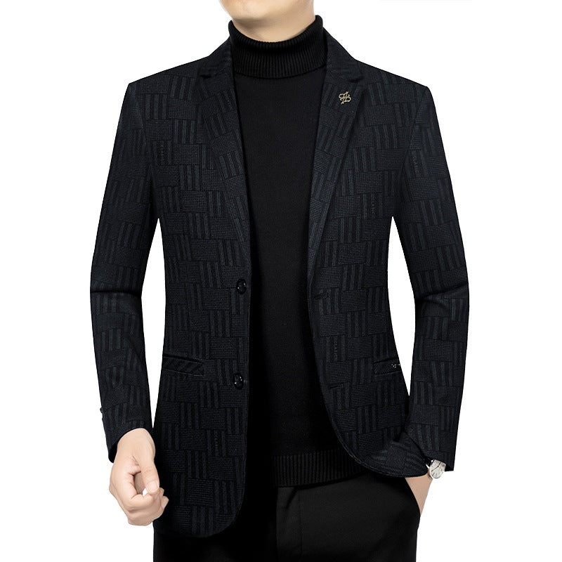 Herren Modernes Einreihiges City-Blazer mit aufgesetzten Taschen und leichter Halbfütterung Drune