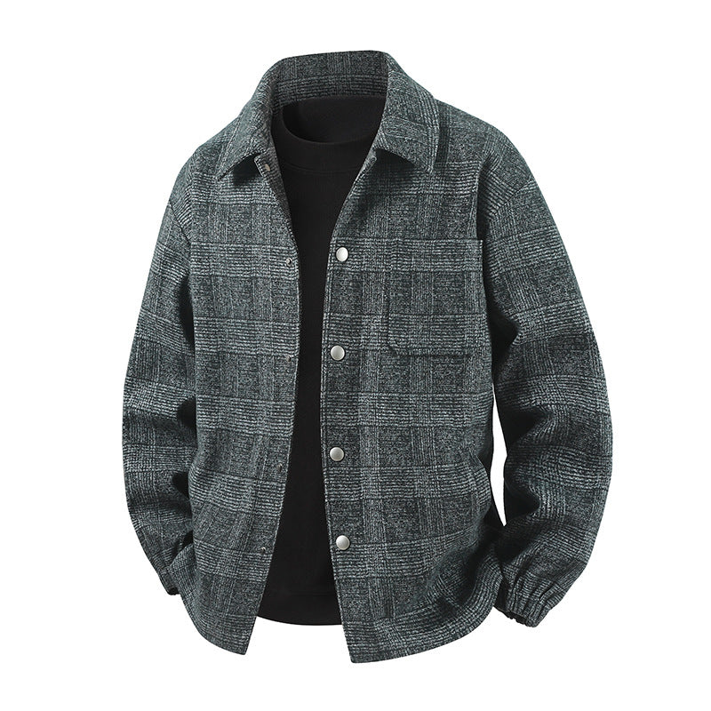 Herren Stylische Utility-Jacke mit Karomuster Drune