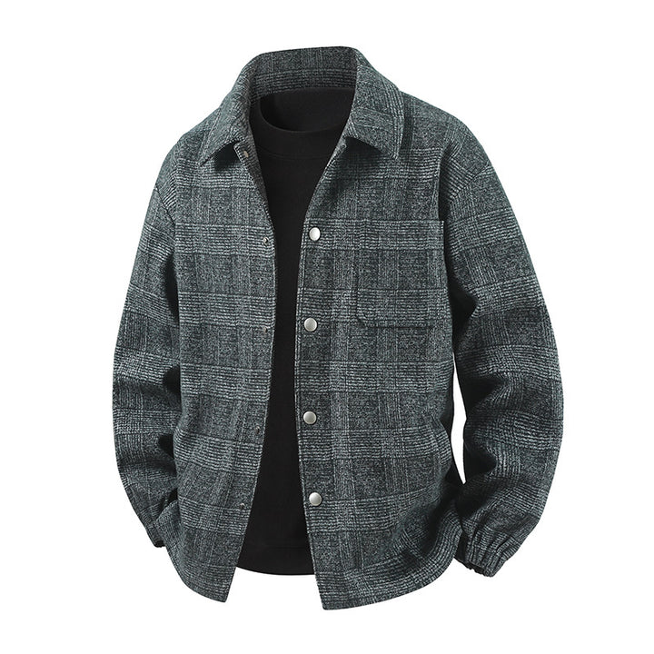 Herren Stylische Utility-Jacke mit Karomuster Drune