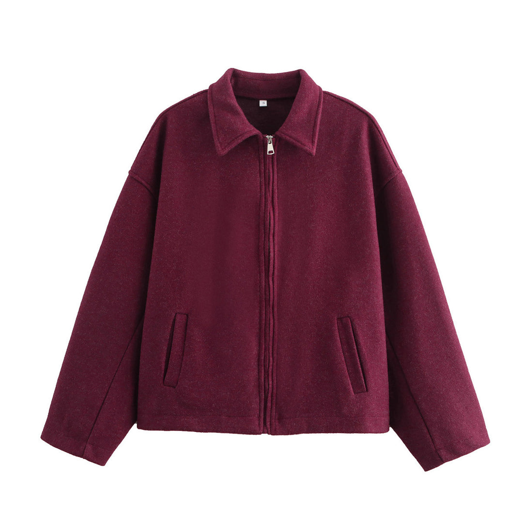 Damen lässige Fleecejacke mit hohem Kragen und innenliegendem Taschen Drune