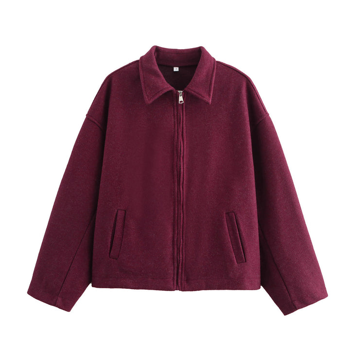 Damen lässige Fleecejacke mit hohem Kragen und innenliegendem Taschen Drune