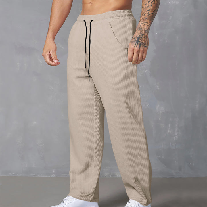 Herren lässige und atmungsaktive Freizeithose mit elastischem Bund Drune