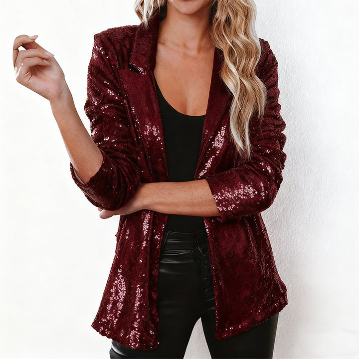 Damen Glitzer Blazer Drune