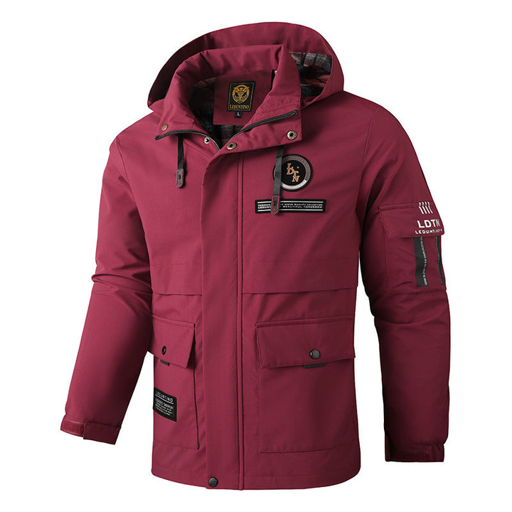 Herren nan urbaner Softshell-Parka mit Kapuze, verdecktem Zweiwege-Reißverschluss und Ärmeltasche Drune