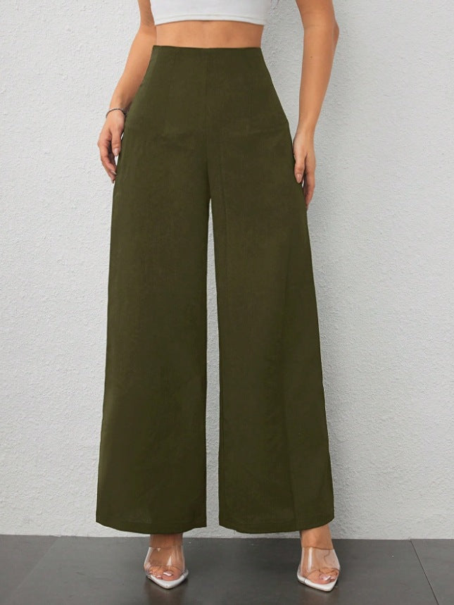 Damen elegante und fließende Hochbund-Hose Drune