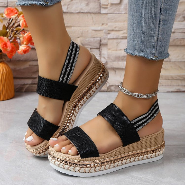 Damen Glitzernde Plateau-Sandalen Drune