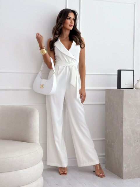 Damen Jumpsuit mit tailliertem Schnitt und Wickeldesign Drune
