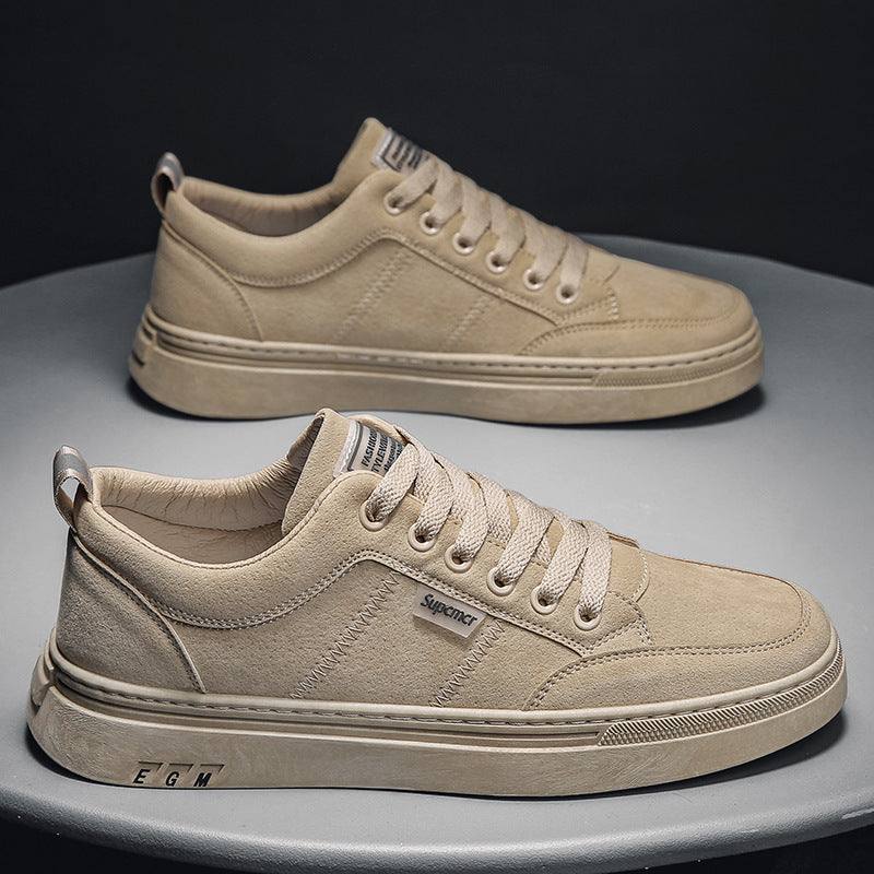 Herren Niedrige Velours‑Freizeit‑Sneaker mit gepolstertem Fersenkragen und dezenter Nahtstruktur Drune