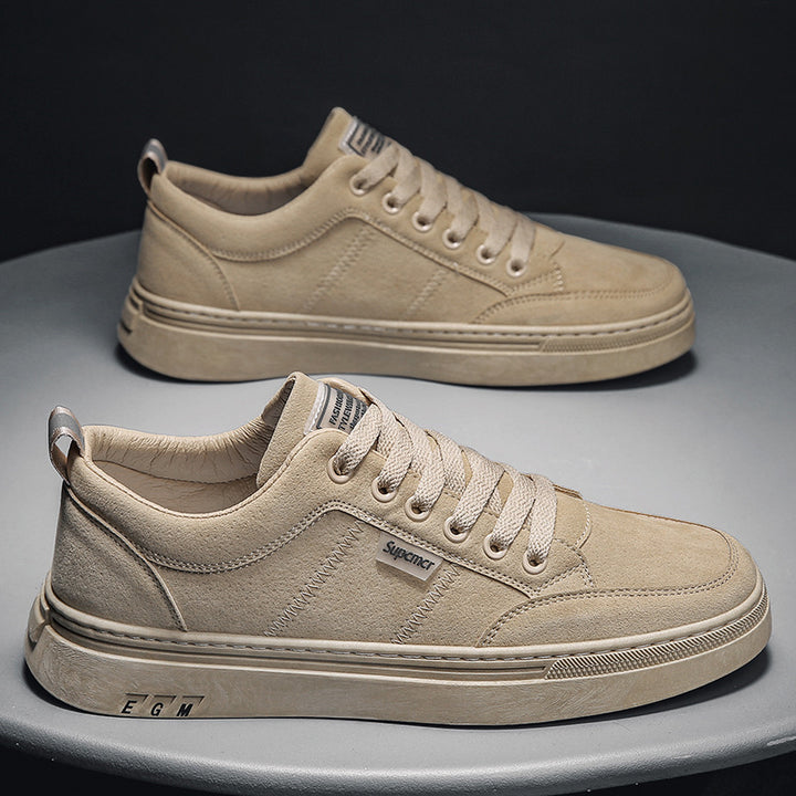Herren Niedrige Velours‑Freizeit‑Sneaker mit gepolstertem Fersenkragen und dezenter Nahtstruktur Drune