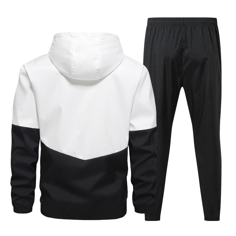 Herren Zweiteiliges Trainingsanzug-Set mit Kapuzenjacke und elastischer Jogginghose Drune