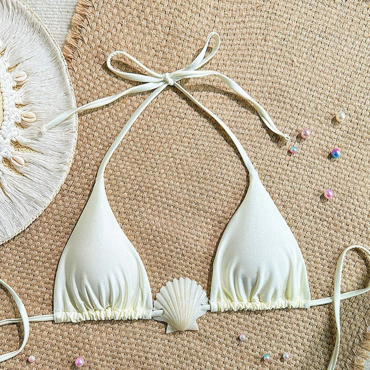 Damen Triangel-Bikini mit muschelförmigem Akzent Drune