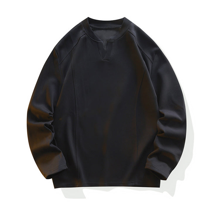 Herren Locker geschnittenes Langarm‑Sweatshirt mit V‑Einsatz und Raglanärmeln Drune