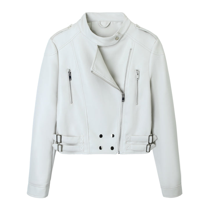 Damen Trendige Bikerjacke mit asymmetrischem Reißverschluss Drune