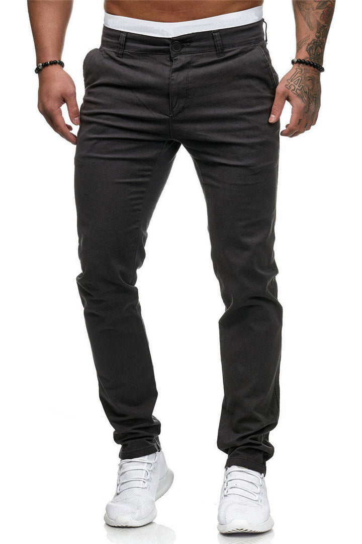 Herren Slim-Fit Chinohosen mit elastischem Bund und praktischen Taschen Drune