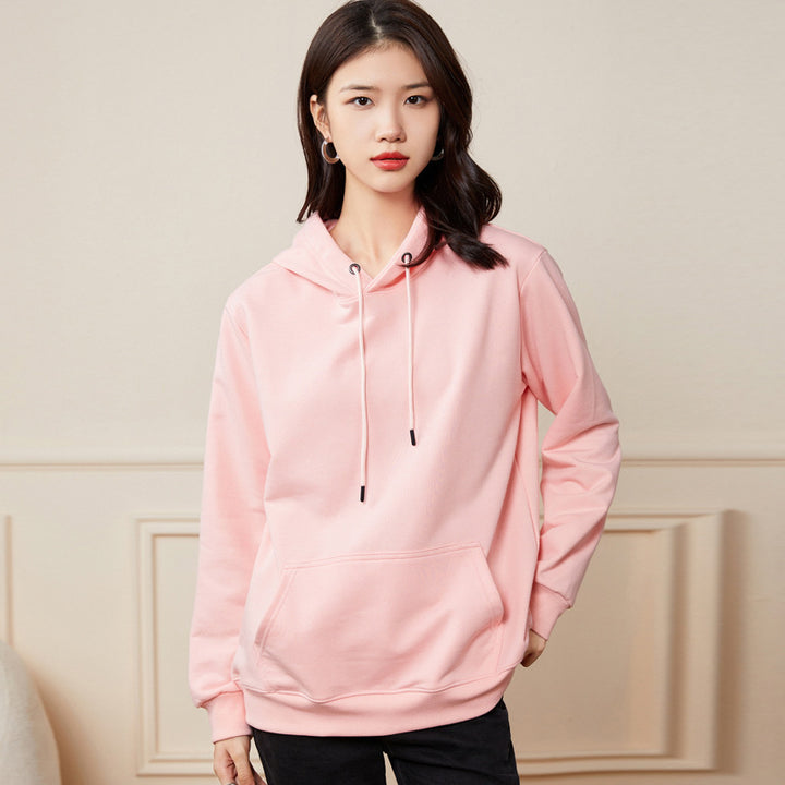 Damen Oversize-Kapuzenpullover aus Baumwoll-Mix mit Kängurutasche und gerippten Bündchen Drune