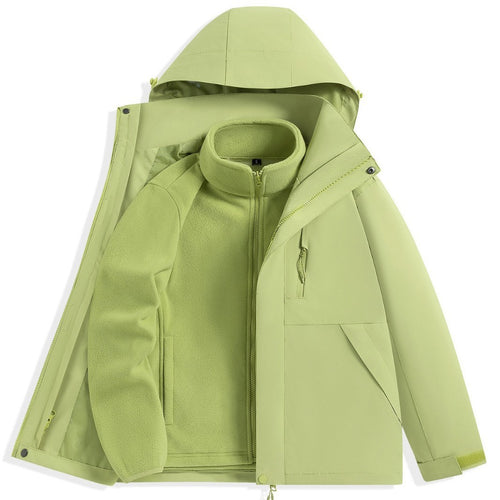 Herren zweilagiger Outdoorparka mit herausnehmbarer Fleece-Innenjacke und Kapuze Drune