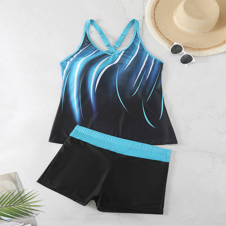 Damen Sportliches Tankini-Set mit rückenfreier Design Drune