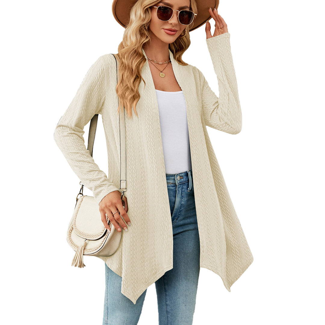 Damen Strickjacke mit strukturiertem Waffelmuster und offener Front Drune