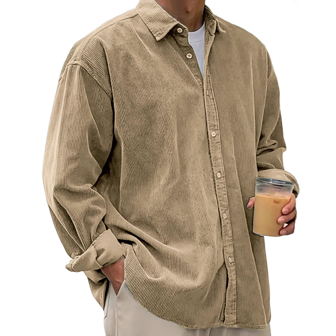 Herren nan oversized Cordhemd mit feiner Breitcord-Struktur und entspannter Silhouette Drune