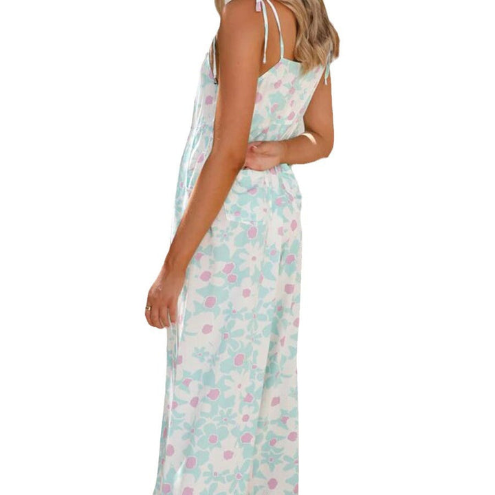 Damen Maxikleid mit floralem Muster und verstellbaren Trägern Drune