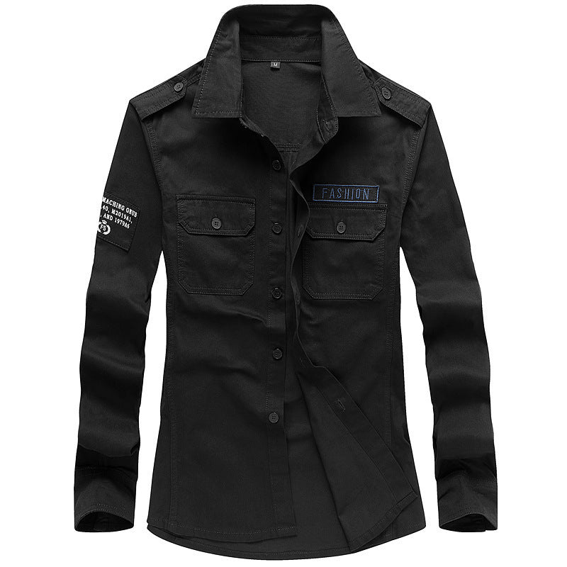 Herren Modische Hemdjacke mit praktischen Taschen Drune