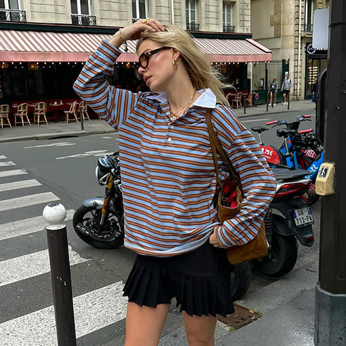 Damen Polo-Shirt mit gestreiftem Design Drune