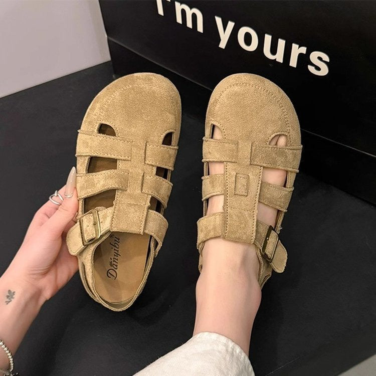 Damen Riemensandalen aus weichem Wildleder mit verstellbarem Riemendesign und rutschfester Sohle Drune