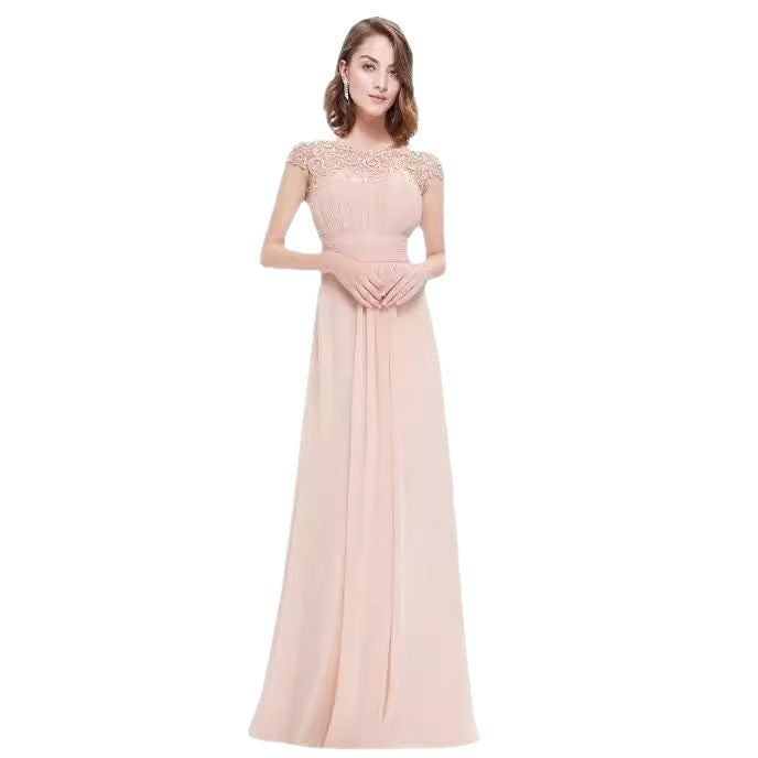 Damen Elegantes Maxikleid mit Spitzenoberteil und fließendem Rock Drune