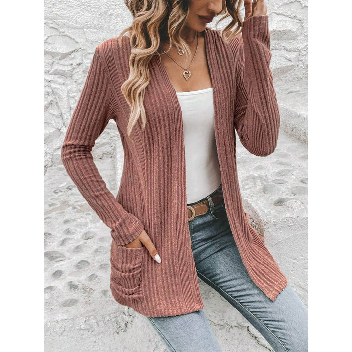 Damen Strickjacke mit offenem Design und praktischen Taschen Drune