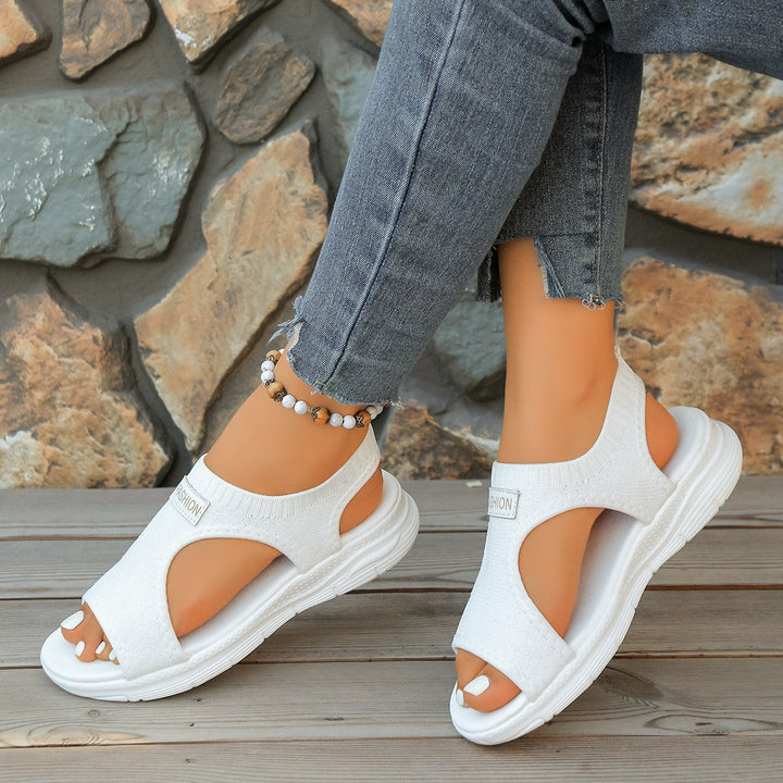 Damen Bequeme Freizeit-Sandalen mit elastischen Riemen und gepolsterter Sohle Drune