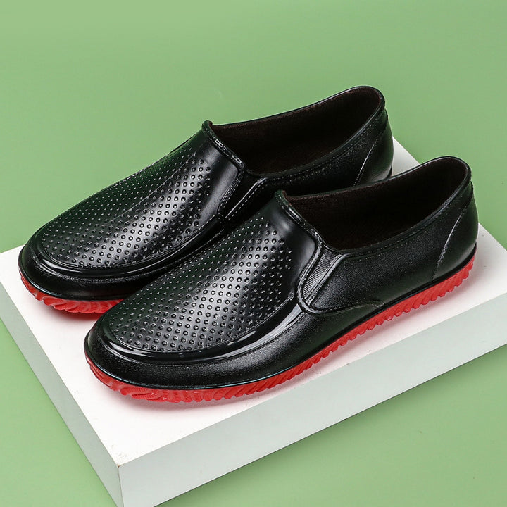 Herren Elegante perforierte Slip-On Halbschuhe mit rutschfester Profilsohle Drune