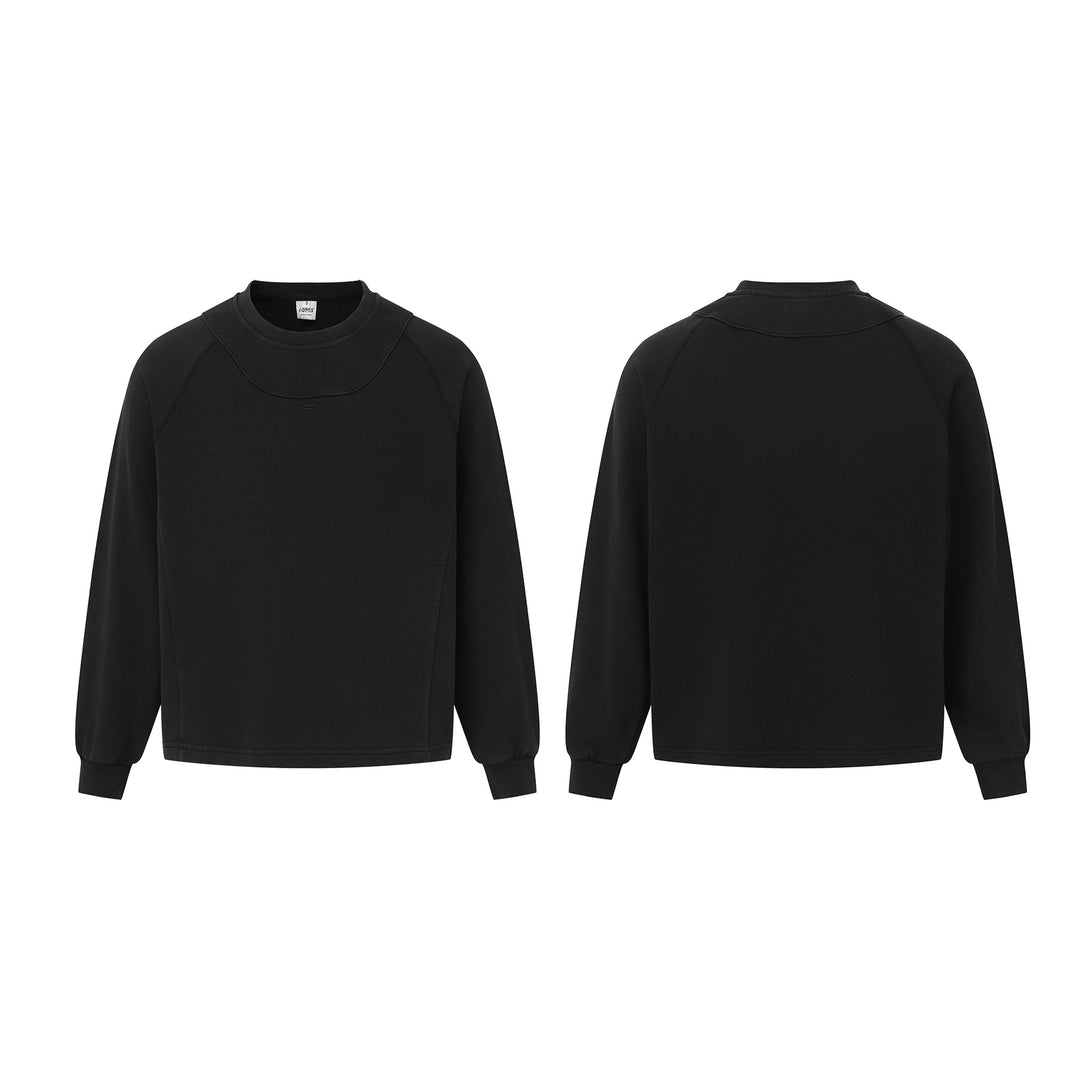 Unisex Oversize Sweatshirt mit abgesetztem Brustpanel und Kängurutasche Drune